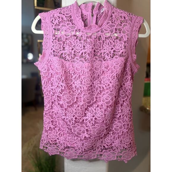 NANETTE lepore Sleeveless Lace Top Purple Small (2-6) - Picture 2 of 4